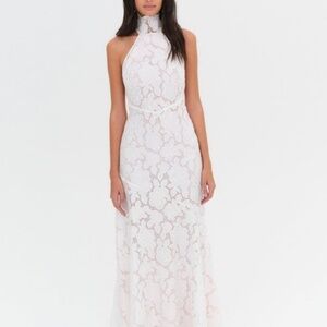 For Love and Lemons Astoria White Lace Maxi Dress